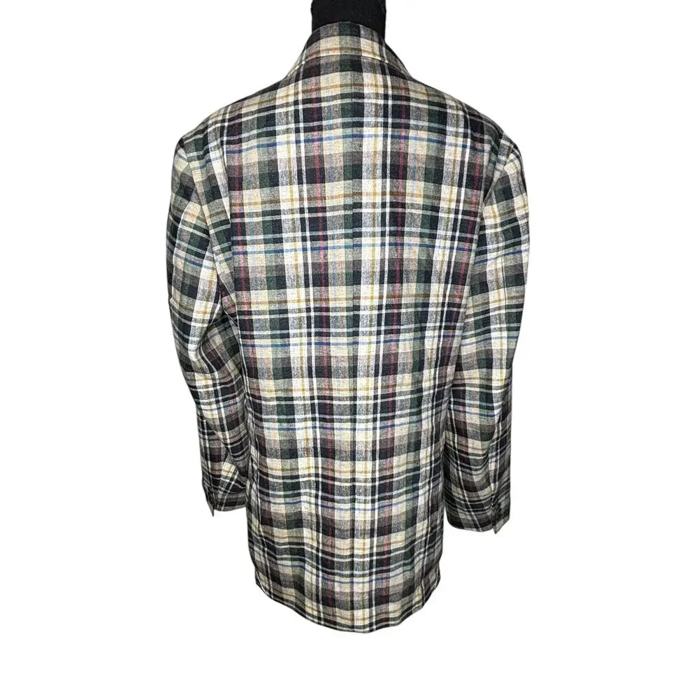 J.Crew Kenmare Plaid Blazer NWT Scottish Linen Wool Relaxed Fit 38R